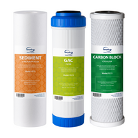 iSpring - F3 ensemble de préfiltres pour osmose inverse - réserve de 6 mois - paquet de 3-Ensemble de préfiltres haute capacitÉ de 6 mois, emballés individuellement - Compatible avec la plupart des systèmes de filtration par osmose inverse standard.