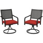 Outsunny - Chaises pivotantes de patio avec coussin, fauteuil à bascule Rouge-Pour que deux personnes puissent se détendre ensemble autour de la piscine 