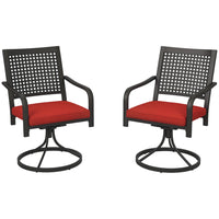 Outsunny - Chaises pivotantes de patio avec coussin, fauteuil à bascule Rouge-Pour que deux personnes puissent se détendre ensemble autour de la piscine 
