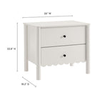 Modway - Emmeline À 2 tiroirs festonnés Table de chevet, Blanc-Détail des bords festonnés