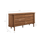 Modway - Cadence 6 tiroirs Courbe Commode, Noyer-Cadre en bois courbé