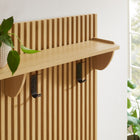 Modway - Render Cannelé Panneau porte-manteaux avec tablette in Chêne clair-Entreposage décoratif et fonctionnel
