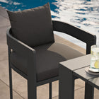 Modway - Tahoe Terrasse extérieure Aluminium pour patio Chaise de bar - 44,5 po - Fusain-Sièges à hauteur de bar