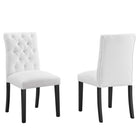 Modway - Duchess Tissu Chaise à manger Ensemble de 2 - Blanc-Rembourrage en mousse dense pour le confort