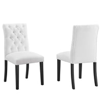 Modway - Duchess Tissu Chaise à manger Ensemble de 2 - Blanc-Rembourrage en mousse dense pour le confort
