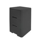 Modern Homes – Meuble de rangement à 3 tiroirs style rotin – Gris-Finition grise élégante avec un design de tiroirs moderne effet rotin