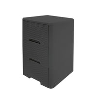 Modern Homes – Meuble de rangement à 3 tiroirs style rotin – Gris-Finition grise élégante avec un design de tiroirs moderne effet rotin