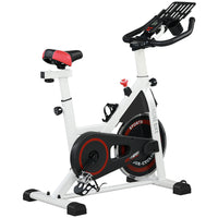 Soozier - Vélo D’Exercice Stationnaire Vertical Réglable Avec Écran Lcd - Blanc-Hauteur du siège et du guidon réglable (7 niveaux) pour s'adapter à différentes morphologies  