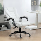 Vinsetto - Fauteuil de massage vibrant à 7 points avec repose-pieds et roulettes pivotantes - blanc-Faites une pause et étirez-vous avec un angle d’inclinaison de 155°