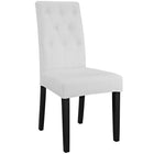 Modway - Confer Vinyle Fauteuil d’appoint de salle à manger Ensemble de 2 - Blanc-Rembourrage en mousse dense pour le confort