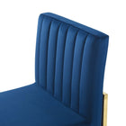 Modway - Carriage Performance Velvet Chaise à manger Ensemble de 2 - Marine d’or-Capacité de poids de la chaise : 331 lb.