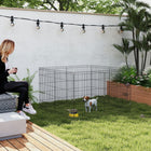 PawHut - Parc pliable pour chien 8 panneaux avec tapis de sol et housse - 30 po H-Le couvercle supérieur combine un tissu en maille et un tissu anti-UV pour une protection polyvalente