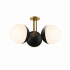 Modway - Stellar 3-Lumière Lumière de plafond semi-encastrée - Laiton satin opale-Bras métalliques