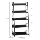 HOMCOM - Bibliothèque de rangement moderne avec étagères larges à 5 niveaux - noir-Idéal pour le salon, le bureau et la chambre à coucher 