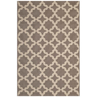 Modway - Cerelia Treillis marocains intérieurs et extérieurs Tapis 9 pi l x 12 pi L - Beige clair et beige foncé-Tapis à treillis marocain