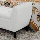 HOMCOM - Banc de rangement rembourré avec accoudoirs - blanc crème-Convient à l’entrée, au bord de la fenêtre et au salon 