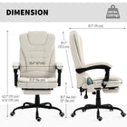 Vinsetto - Fauteuil de bureau à massage vibrant 7 points avec repose-pieds et roulettes pivotantes - beige-Repose-pieds rétractable pour surélever vos pieds lorsque vous vous allongez