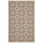 Modway - Ariana Treillis floraux vintage à l’intérieur et à l’extérieur Tapis de 5 pi l x 8 pi L - Beige clair et beige foncé-Tapis vintage à treillis floraux