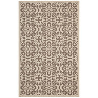 Modway - Ariana Treillis floraux vintage à l’intérieur et à l’extérieur Tapis de 5 pi l x 8 pi L - Beige clair et beige foncé-Tapis vintage à treillis floraux