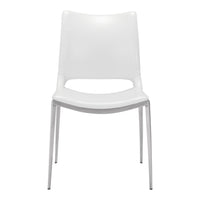 Zuo - Ace Chaise de salle à manger - Blanc/Argent - Ensemble de 2-Confort moelleux et matériaux durables