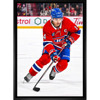 Nick Suzuki Montreal Canadiens - Toile encadree - 22" x 31"-Impression sur toile de qualité supérieure avec bordures enveloppées