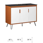 Modway - Energize 48" Vanette de salle de bain - Noir blanc cerise-Lavabo en céramique avec trous centraux de 8"