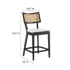 Modway - Caledonia Tabourets de comptoir - Noir Blanc - Ensemble de 2-Cadre en bois d’orme