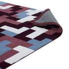 Modway - Andela Mosaïque de blocs imbriqués Tapis de 5 pi l x 8 pi L - Rouge multicolore et bleu clair-Haute densité / Tissé à la machine