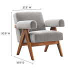 Modway - Lyra Tissu Boucle Fauteuil - Gris clair-Coussins non amovibles