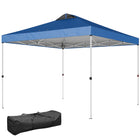 Outsunny - Auvent pliant imperméable 9.8 pi l x 9.8 pi L - Bleu-La tente à auvent est équipée d'un système à clic pour une installation facile et instantanée