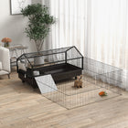 PawHut - Cage pour lapin, cochon d’Inde, furet avec enclos pliable et amovible - 47 po x 67 po x 24,5 po-La structure est composée de fils d’acier de haute qualité, résistants aux intempéries et conçus pour durer 