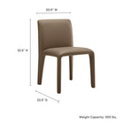 Modway - Rhodes Cuir végétalien rembourré Chaise à manger - Brun champignon-Siège et dossier rembourrés