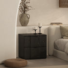 Manhattan Comfort - Table de nuit Clive 22" style mid-century moderne à 2 tiroirs - Noir-Deux tiroirs spacieux offrent un rangement dissimulé pratique pour les essentiels de chevet