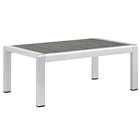 Modway - Shore Terrasse extérieure Aluminium Table basse - Gris argenté-Table basse extérieure moderne