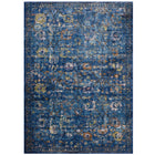 Modway - Minu Treillis floral vieilli Tapis de 5 pi l x 8 pi L - Bleu foncé, jaune et orange-Tapis à treillis floral vieilli