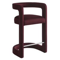 Modway - Winslow Performance Velvet Tabouret de comptoir - Mûrier-Conception du dos du canon