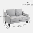 HOMCOM - Canapé deux places avec ressorts ensachés - gris clair-Esthétique moderne qui complète une décoration contemporaine 