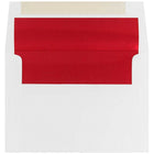 JAM Paper Enveloppes d'invitation A8 doublées d'aluminium - 5,5 x 8,125 po - Blanc avec feuille rouge - paquet de 25-Couleur : blanc avec doublure en aluminium rouge, La feuille donne à l’enveloppe une brillance naturelle