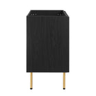 Modway - Chaucer 30" Armoire de toilette de salle de bain (lavabo non inclus) - Noir-Portes en rotin tissé