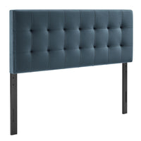 Modway - Lily Velours de performance résistant aux taches Tête de lit King Size, Bleu Cadet-Sellerie en velours Performance résistante aux taches