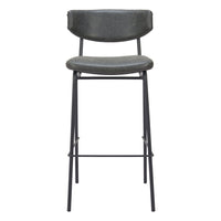 Zuo - Charon Tabouret de bar - Noir vintage - Ensemble de 2-Rembourrage moelleux et confortable