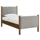 Modway - Maven Taille jumelle Tissu tapis Lit de plateforme, Noyer de blé-Assemblée requise
