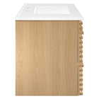 Modway - Render Support mural de 36" Vanette de salle de bain - Oak White-Tiroirs à extension complète