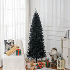 HOMCOM - Sapin de Noël artificiel de 6 pi avec ouverture automatique - Noir-Les branches en plastique réalistes donnent un aspect plein et luxuriant à l'arbre 