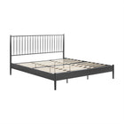 Modway - Adair Fuseau Métal Lit de plateforme King, Charbon de bois-Cadre de lit à plateforme king size