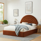 Modway - Solana Arqué Performance Velvet Lit de plateforme complet, Rouille-Tête de lit en arc