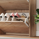 HOMCOM - Armoire à chaussures mince avec 4 tiroirs rabattables pour 12 paires - chêne-Panneaux effet bois aux lignes épurées pour un style moderne dans toute maison 