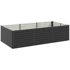 Outsunny - jardinière surélevée galvanisée - 8 pi x 4 pi x 2 pi - gris foncé-Conception extra profonde de 23,6 po (60 cm) adaptée aux plantes à racines profondes 