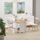 HOMCOM - Table à manger pliante à abattant avec étagère de rangement pour 4-6 personnes - chêne-Conception trois-en-un, peut être utilisé comme table d’appoint, demi-table ou table entièrement déployée