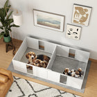PawHut - Box de mise bas avec portes amovibles pour chiens de taille moyenne - 77 po L x 38 po l x 19 po H-Caractéristiques de nettoyage faciles pour simplifier l’entretien